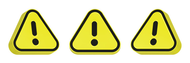 Poster - caution alert symbol 3d rendering