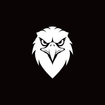 eagle logo. black and white eagle head. flat design style. suitable for t-shirt design and others