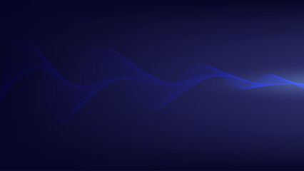 Fototapete - Blue digital wave background abstract flowing technology visualization design