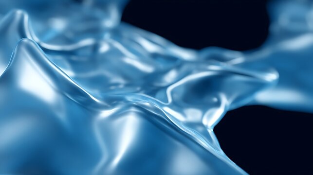 Abstract liquid form in blue