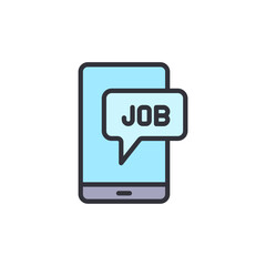 Poster - Mobile Application With Speech Bubble For Online Job Search Concept