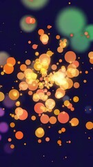 Poster - Animation of orange glowing spots over vibrant abstract background