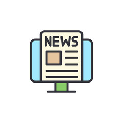 Poster - Online News Update Presented Through Digital Interface Displayed Neatly