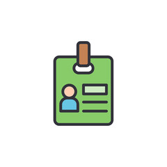 Poster - Stylized Identity Card Icon In Green Color With Simple Design