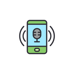 Poster - Podcast Application On Smartphone With Waves Emanating From The Device