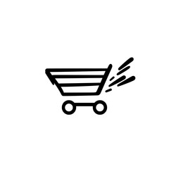 Poster - Vector Trolley Icon with Dynamic Motion Streaks for Retail and Shopping Cart Design Concepts