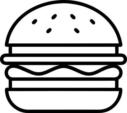 Burger line art vector icon	