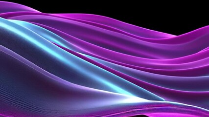 Fototapete - Dynamic Abstract Waves Smooth Curves in Purple and Blue Flowing with Energy and Movement, Creating Vibrant Visual Experience of Tranquility and Creativity.