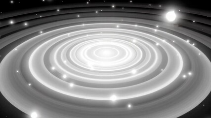 Poster - Mesmerizing Abstract Design of Concentric Circles Sparkling Journey Through Depth, Movement, and Tranquility, Evoking Wonder in Cosmic Scene.