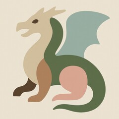 Poster - Colorful abstract dragon illustration.