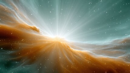 Wall Mural - celestial symphony: a radiant nebula erupts with luminous energy, painting the cosmos with vivid hue