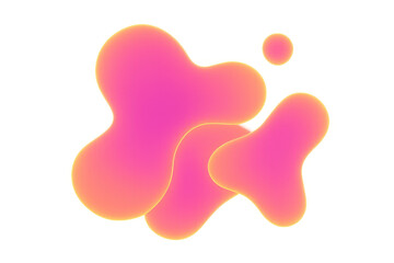 Poster - Neon organic shapes illustration with glowing abstract forms for modern design