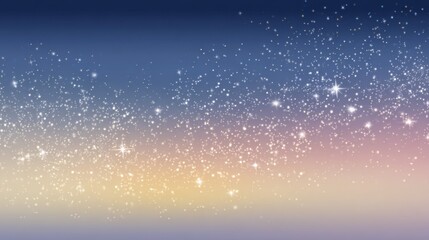 Poster - Navy blue and pastel gradient sky filled with tiny glowing stars creating a magical horizontal frame scene.