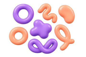 Poster - Playful glossy shapes illustration for modern design and decor in flat style