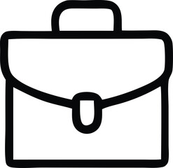 Poster - Simple black outline drawing of a briefcase representing business and professional work