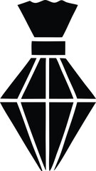 Poster - Stylized black silhouette of a diamond with a wavy top and rectangular band