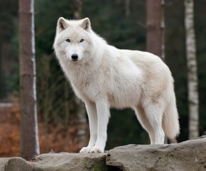  Arctic wolf, Canis lupus arctos, in the wild.