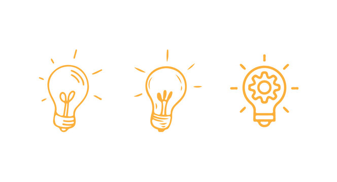Creative Light Bulb Icon Set, Innovation and Idea Symbols Collection, light bulb idea concept, vector illustration eps 10.