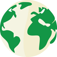 Poster - Stylized green and cream earth globe with textured surface representing continents and oceans