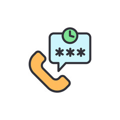 Poster - Outgoing Authentication Call Concept With Star Symbols And Clock Sign