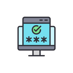 Poster - Successful Login Process On A Computer With Password Protection