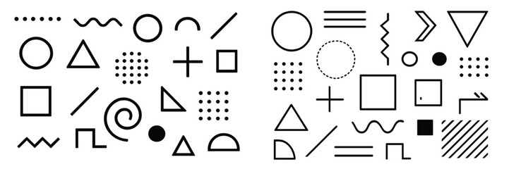 Poster - Geometric shapes and patterns arranged in a creative layout for design inspiration
