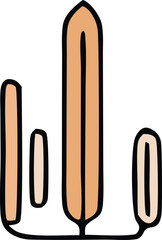 Fototapete - Abstract illustration of three stylized elongated rounded shapes in a row with the central shape being the tallest and widest