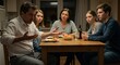 © Febri - Family dinner turns tense as a father addresses his children and wife, creating a palpable atmosphere of conflict and unspoken emotions.