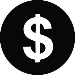 Poster - A stark black circle contains a bold white dollar sign representing currency and financial concepts