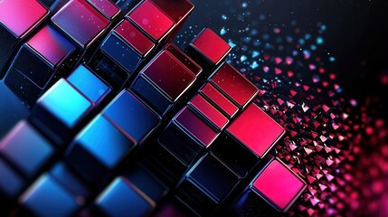 Poster - Rendered cubes with particle effects