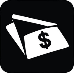 Fototapete - Simple white dollar sign icon on a black background representing money finance and wealth in a minimalist design