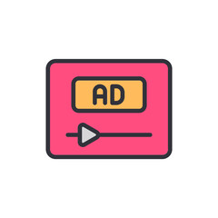 Poster - Online Advertisement In Media Player Style With Play Button Element