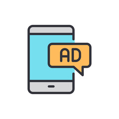 Poster - Mobile Advertising Concept Presenting Ad On Smartphone Screen