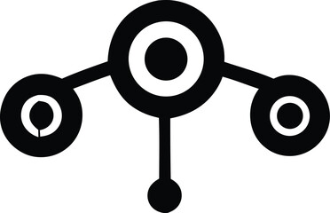 Poster - Abstract geometric symbol featuring concentric circles connected by lines evoking a sense of connection and structure
