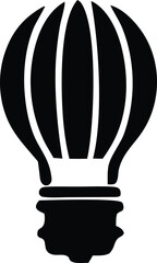 Poster - Stylized silhouette of a hot air balloon resembling an incandescent light bulb