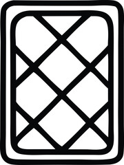 Poster - A stylized black and white abstract geometric pattern featuring a diamond grid within a rounded rectangular frame