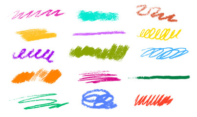 Leinwandbilder - Crayon or chalk undeline and highlight stroke. Hand drawn strikethrought with brush or pencil texture