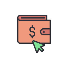 Poster - E Commerce Payments With Digital Wallet And Currency Dollar Symbol