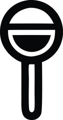 Poster - A stylized black and white illustration of a lollipop with a rounded top and a thick handle presented in a simple graphic style