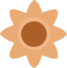 Poster - Stylized eight pointed starburst or flower shape in warm earthy tones with a textured pattern