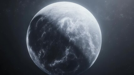 Poster - Abstract Glowing Sphere Animation Against Dark Gray Background with Shimmering Stars