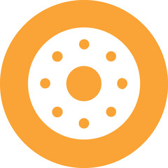 Poster - Stylized orange circular icon with inner dots representing technology or data transmission