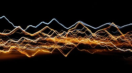 Poster - Abstract light trails forming a rhythmic pattern.
