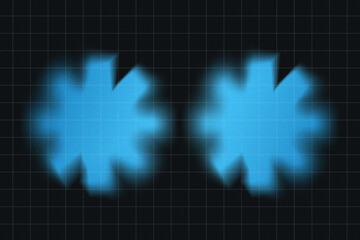 Fototapete - Blue Futuristic Grid Background with Abstract Shapes | Y2K Style.High-resolution digital background featuring a blue neon grid with abstract shapes. 