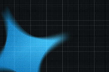 Fototapete - Blue Star Grid Background. Abstract glowing blue star shape on a grid backdrop. High-resolution digital background featuring a blue neon grid with abstract shapes.