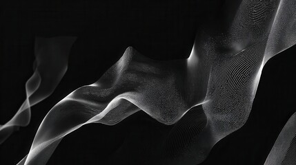 Poster - Abstract design of flowing, translucent shapes against a dark background.