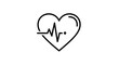© Elena - Heart with pulse line icon in black outline style
