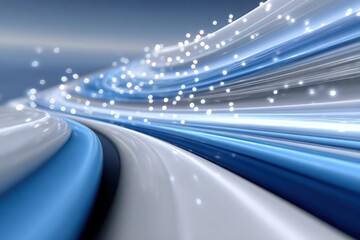 Aufkleber - High-speed light trails in motion blur with dynamic streaks and glowing particles creating futuristic abstract background design
