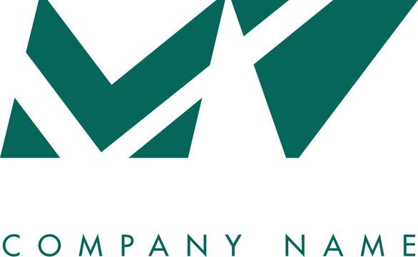 Creative Abstract Initial MV Letter Logo Design