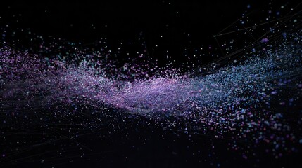 Poster - Abstract digital illustration of particles and lines.